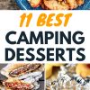 Pinterest graphic with text overlay reading "11 Best Camping Desserts"