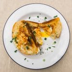 Toast with fried eggs on a plate