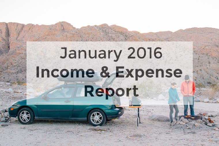 January 2016 income and expense report