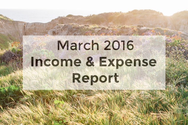 March 2016 income and expense report