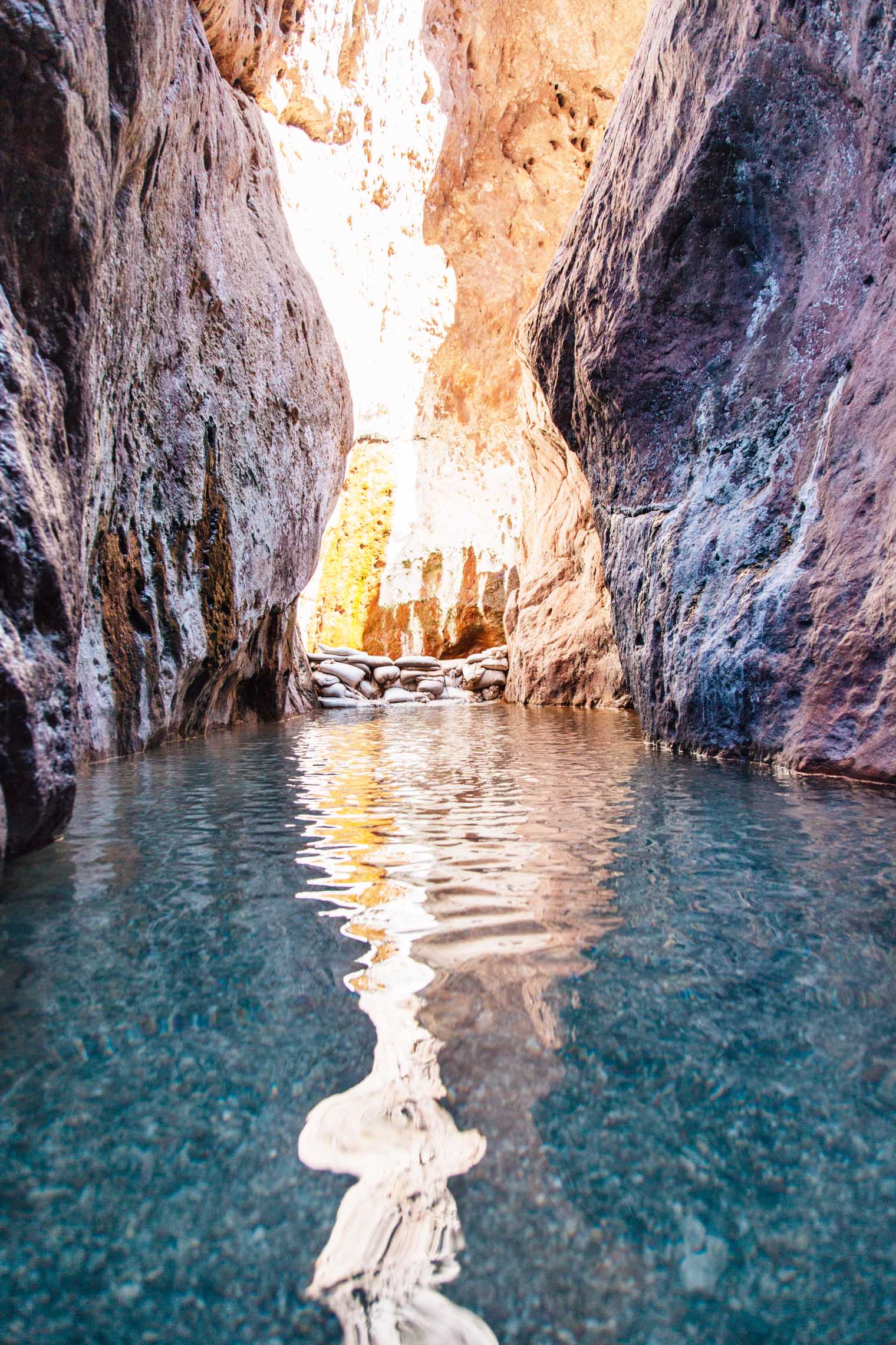 Hot spring in a slot canyon