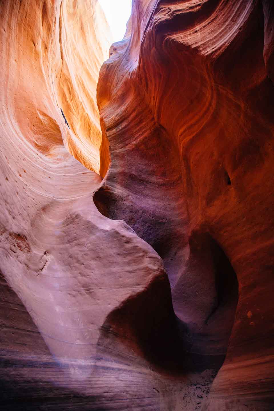 A pink and orange slot canyon