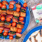 These campfire kebabs are fully vegan and provide a big protein punch. Throw these marinated seitan, tomatoes, peppers, and onion skewers on the grill and you've got a great camping meal ready in no time!