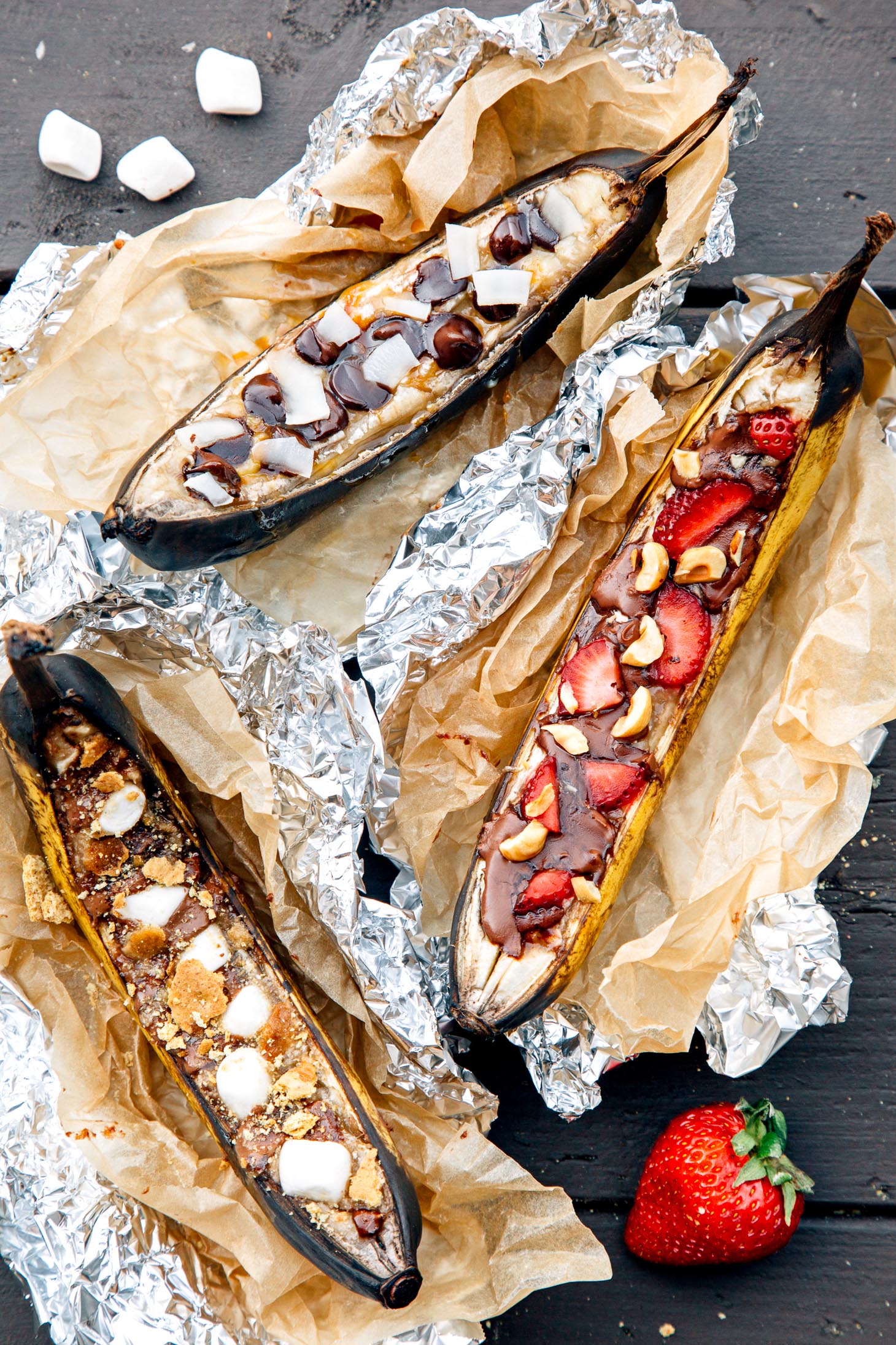 Campfire banana boats are an easy camping dessert to make for a crowd!