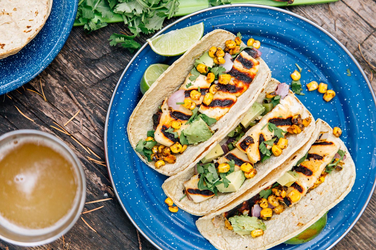 These Grilled Halloumi Tacos are a great vegetarian camping meal. Easy to prepare and even easier to clean up, this is simple camping food at it's best!