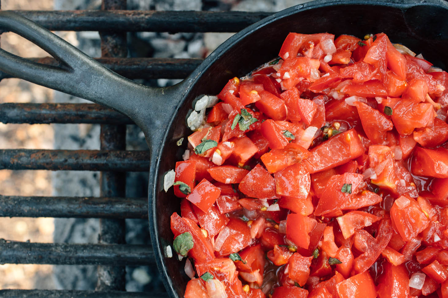 A fresh and flavorful homemade tomato sauce to serve with grilled Ratatouille campfire kebabs
