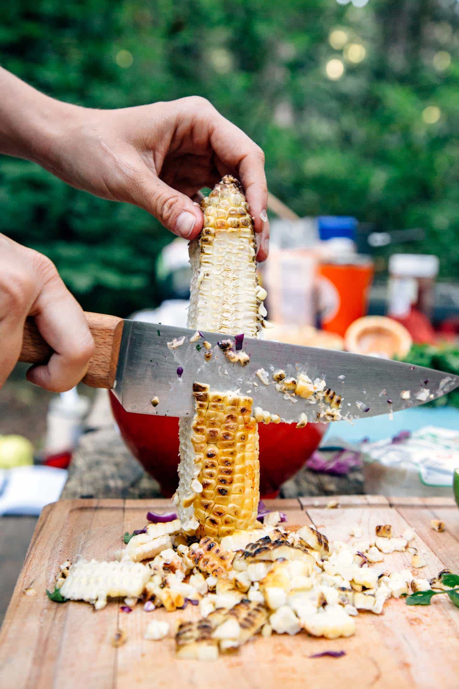 A fun take on Mexican street corn, this grilled esquites recipe (Mexican coleslaw) is a great side to serve with dinner while camping!