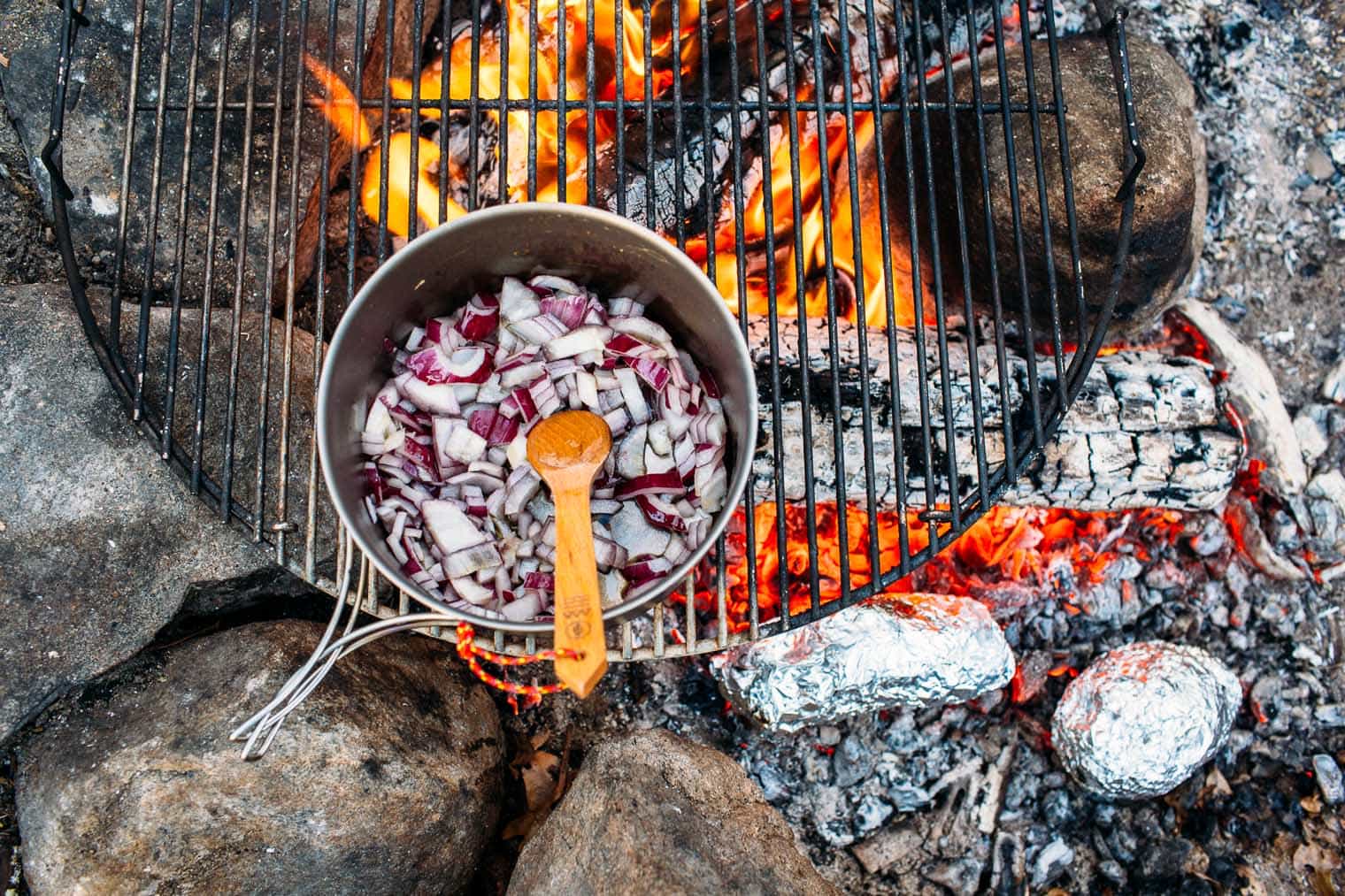 Foil Wrapped Baked Sweet Potatoes and Chili Fresh Off The Grid
