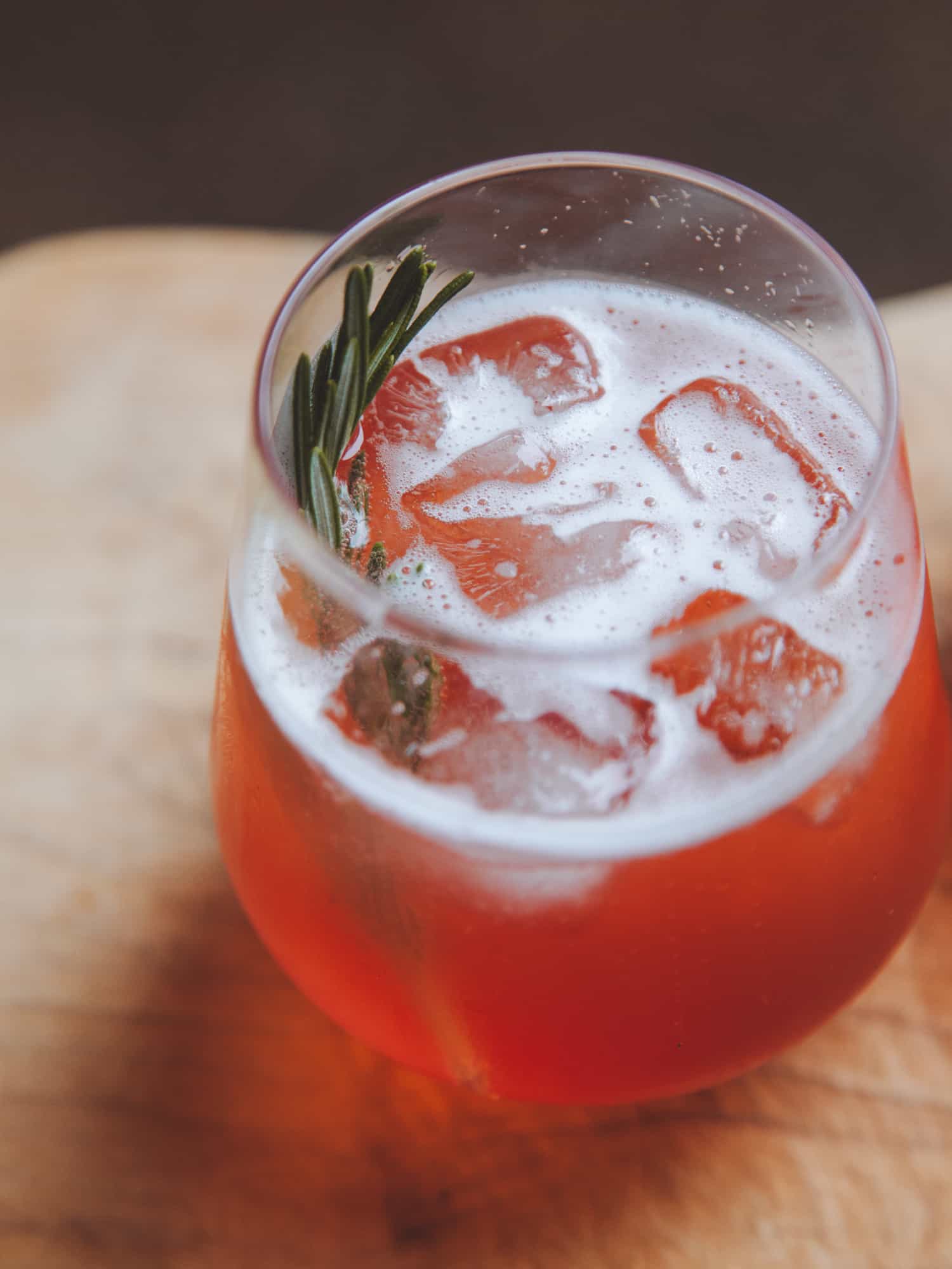 Plum and Rosemary Prosecco Spritz cocktail