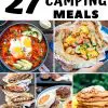 Pinterest graphic with text overlay reading "27 easy camping meals"