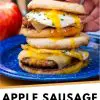 Pinterest graphic with text overlay reading "Apple Sausage Breakfast Sandwich"