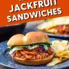 Pinterest graphic with text overlay reading "Vegan BBQ Jackfruit Sandwiches"