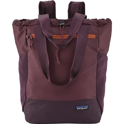 Purple tote with backpack straps