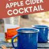 Pinterest graphic with text overlay reading "Bourbon spiked apple cider cocktail"