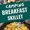 Pinterest graphic reading "Camping Breakfast Skillet"
