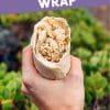 Pinterest graphic with text overlay reading "Cashew chicken salad wrap"