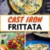 Pinterest graphic with text overlay reading "Cast Iron Fritatta"