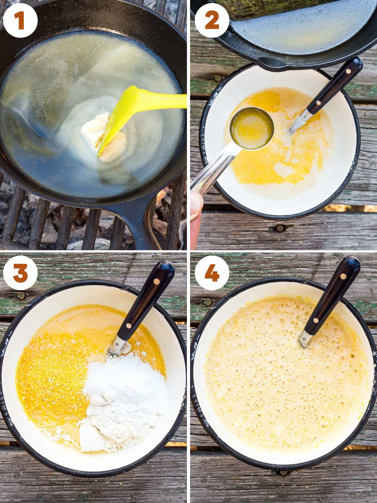Steps to make cornbread batter
