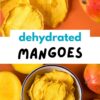 Pinterest graphic with text reading "dehydrated mangoes"