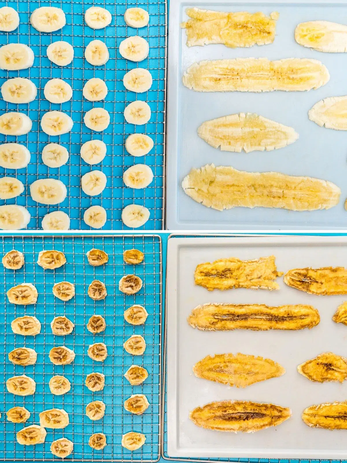 Bananas before and after dehydrating
