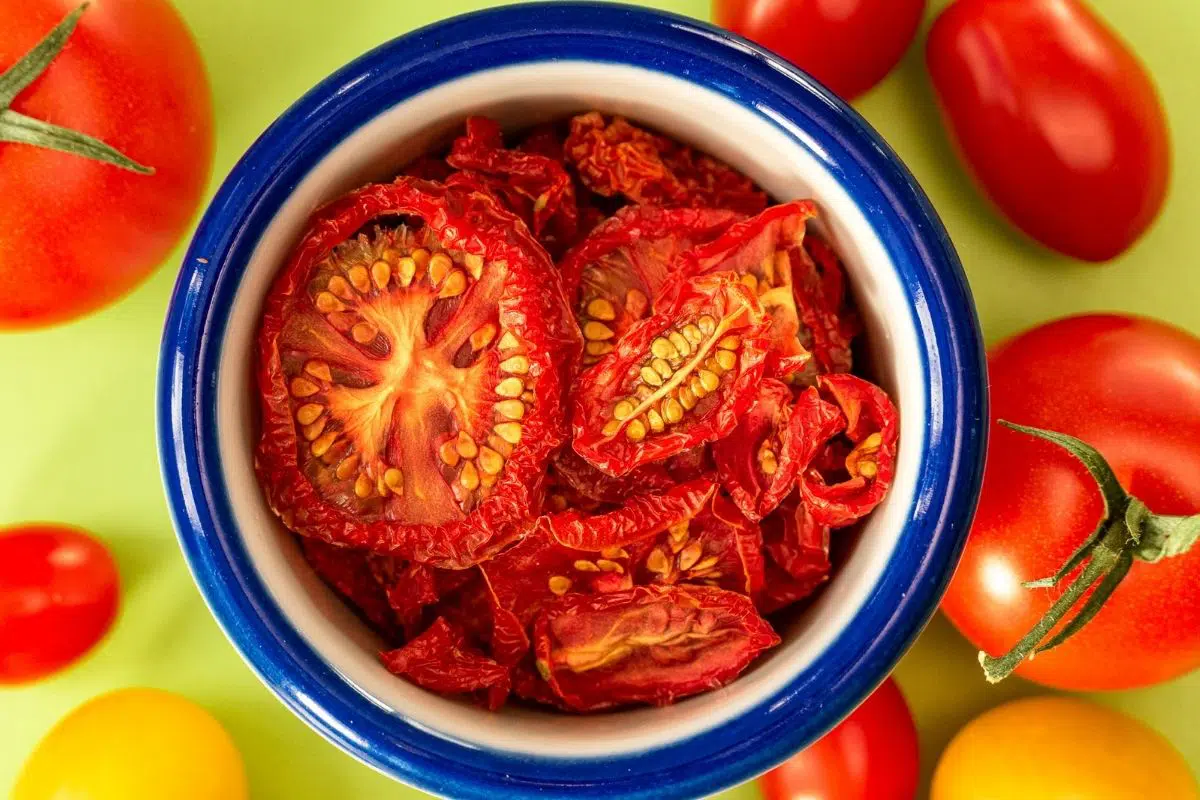 Dried tomatoes in a bowl