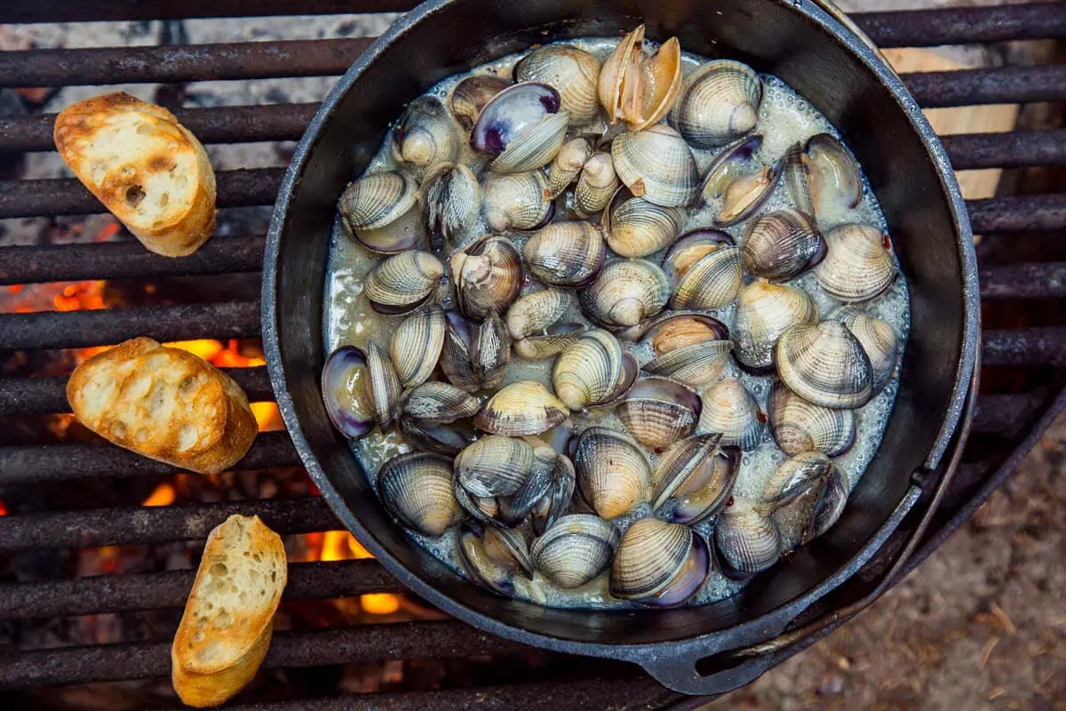 Campfire Steamed Clams Fresh Off The Grid