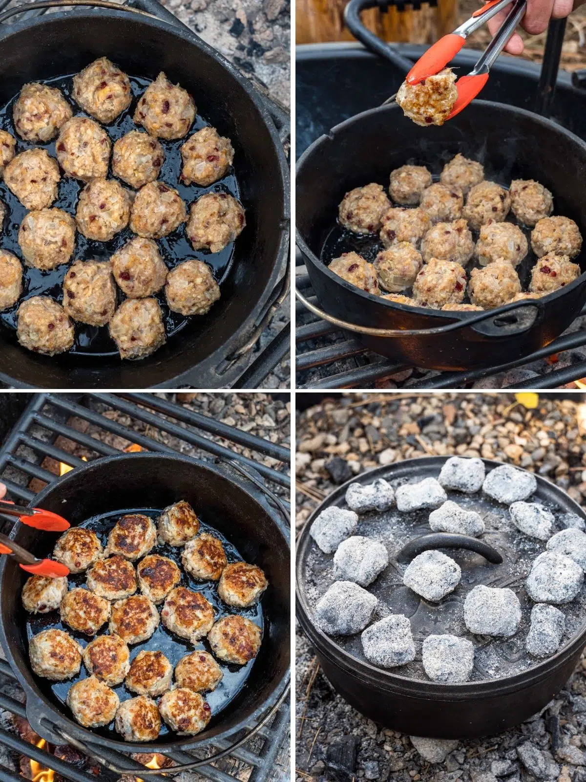 How to make turkey meatballs in a dutch oven steps 1-4