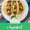 Pinterest graphic with text overlay reading "5 ingredient TVP tacos"