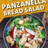 Pinterest graphic with text overlay reading "Fall Inspired Panzanella Bread Salad"