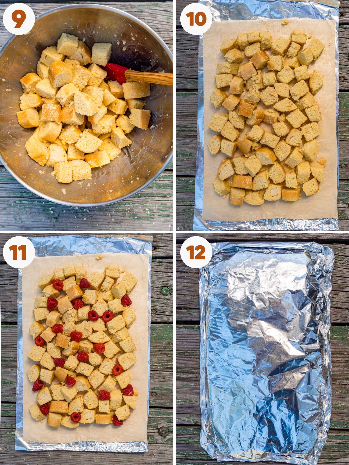 Steps to make foil packet french toast