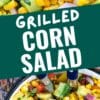 Pinterest graphic with text reading "Grilled Corn Salad"