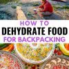 Pinterest graphic with text overlay reading "How to dehydrate food for backpacking"