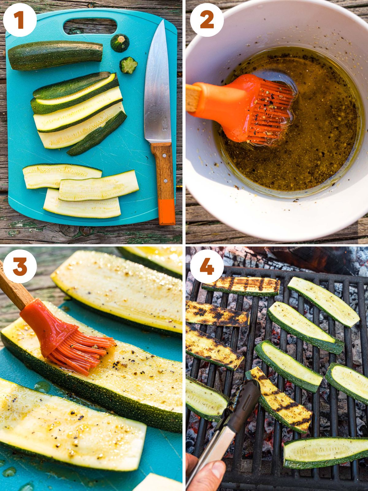 Steps to grill zucchini