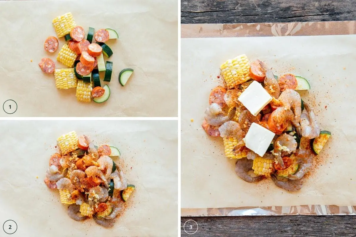 How to make shrimp boil foil packets step by step photos