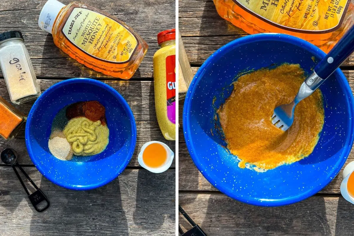 Making honey mustard sauce