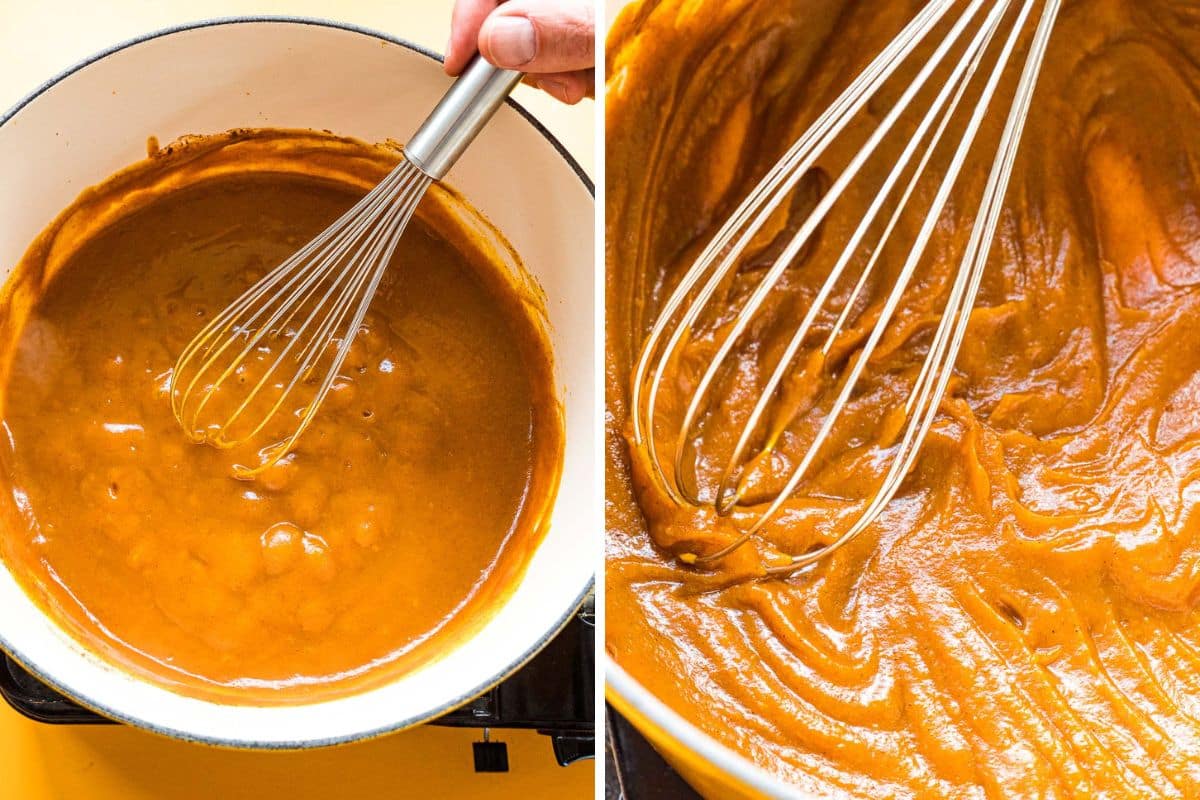 Steps for making pumpkin butter.