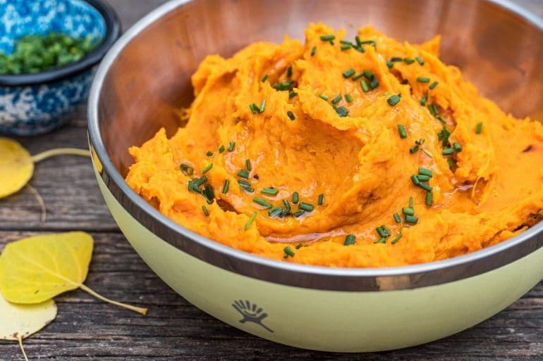 Foil Packet Mashed Sweet Potatoes