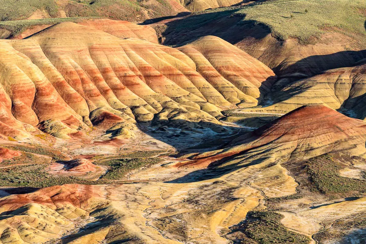 Looking down on the Painted Hills from Carroll Rim
