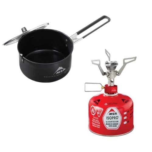 MSR pot and backpacking stove