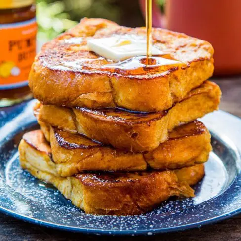 Pumpkin french toast on a plate