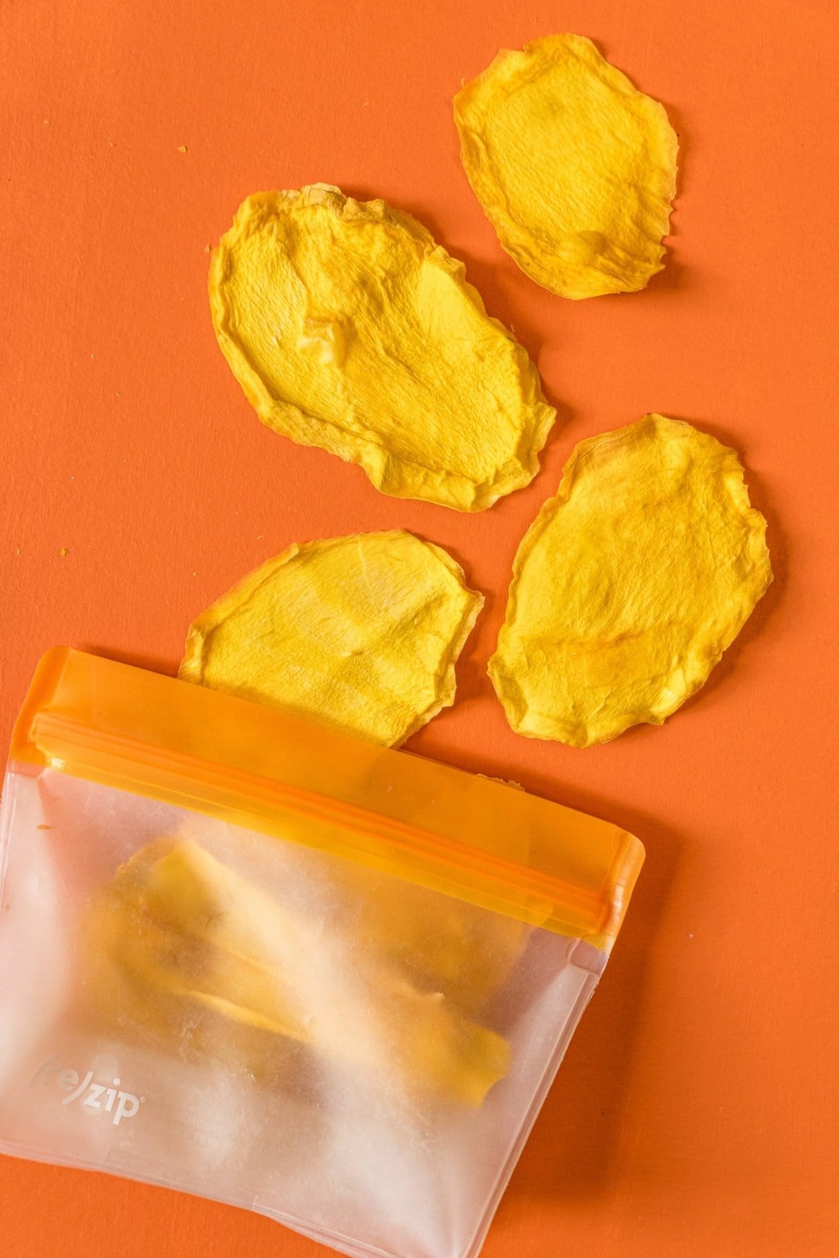 Dried mango in a reusable bag
