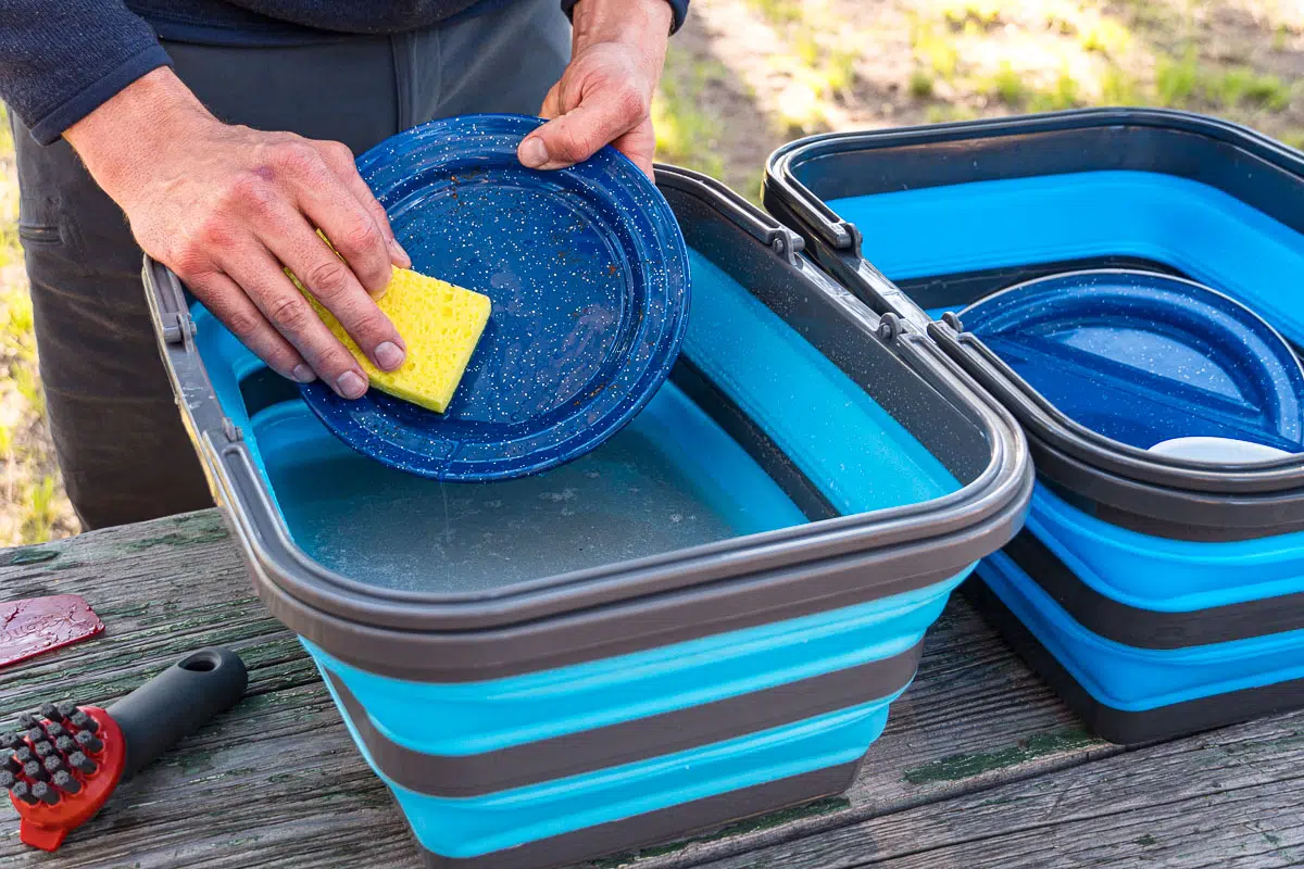 How to Wash Dishes While Camping - Fresh Off The Grid