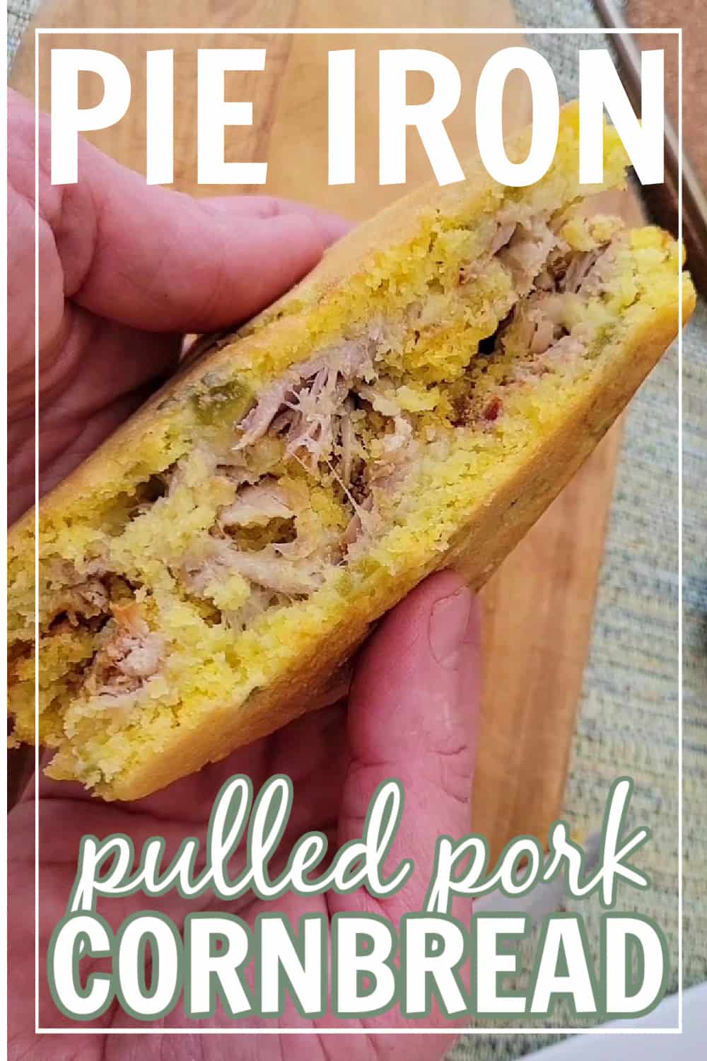 Pulled pork stuffed in cornbread.