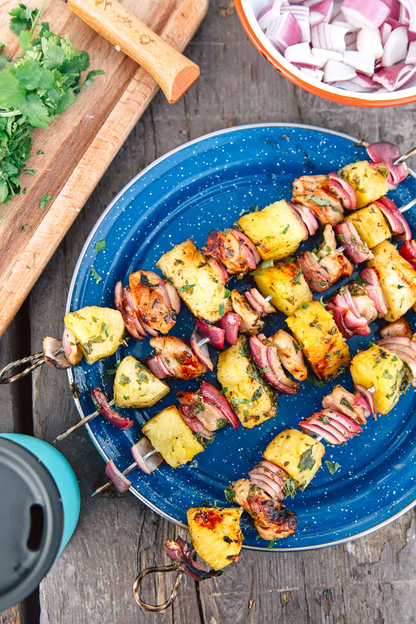 Skewered Pineapple Chicken Recipe with Spicy Orange Marinade - The Weary Chef